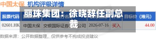 丽珠集团:徐晓辞任副总裁-第1张图片
