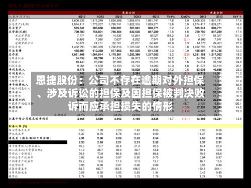 恩捷股份：公司不存在逾期对外担保、涉及诉讼的担保及因担保被判决败诉而应承担损失的情形-第2张图片