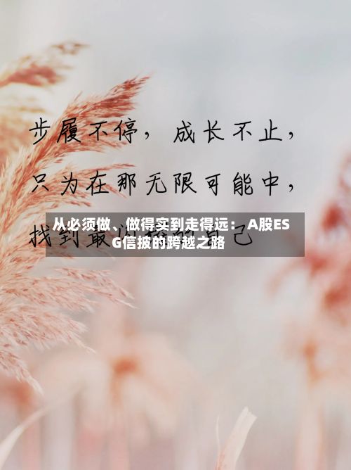 从必须做、做得实到走得远： A股ESG信披的跨越之路