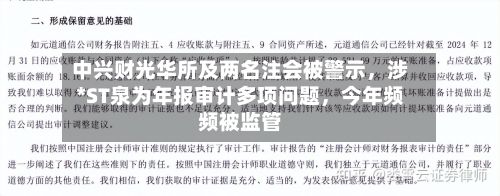中兴财光华所及两名注会被警示	，涉*ST泉为年报审计多项问题，今年频频被监管-第2张图片