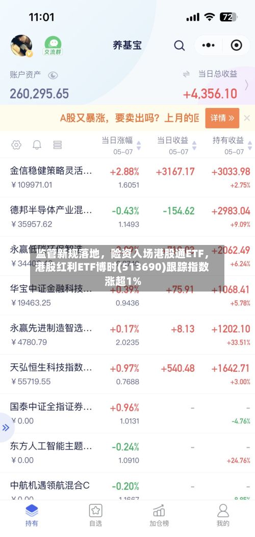 监管新规落地，险资入场港股通ETF，港股红利ETF博时(513690)跟踪指数涨超1%