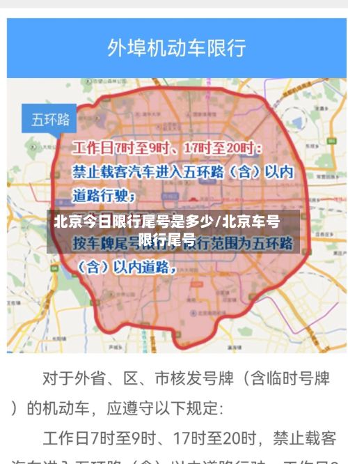 北京今日限行尾号是多少/北京车号限行尾号