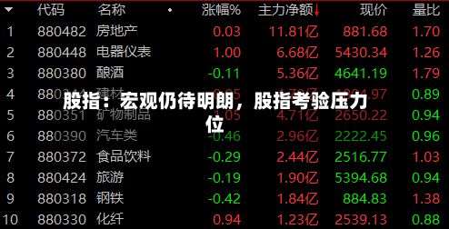 股指：宏观仍待明朗	，股指考验压力位-第2张图片