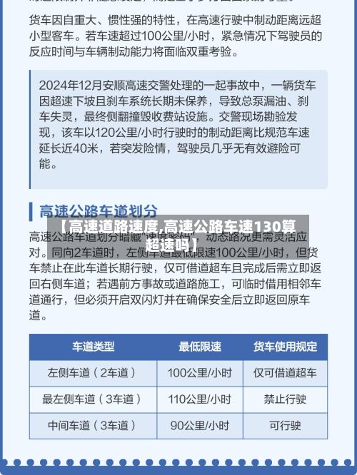 【高速道路速度,高速公路车速130算超速吗】-第1张图片