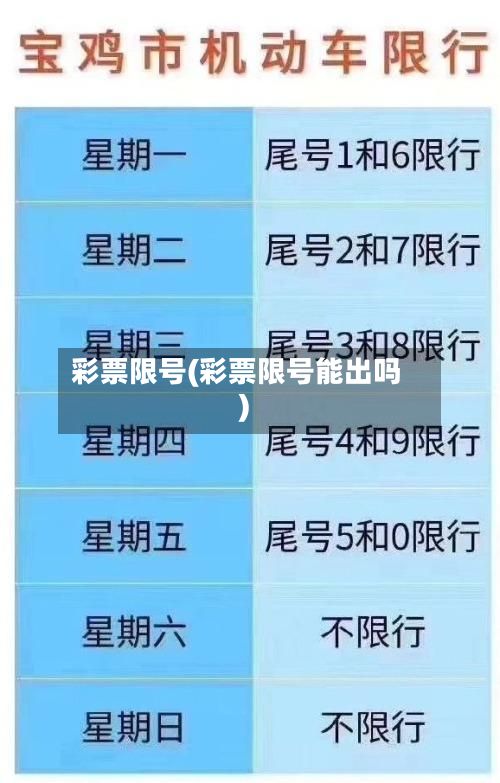 彩票限号(彩票限号能出吗)-第2张图片