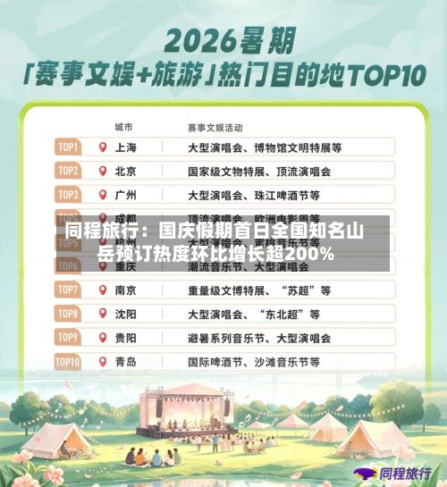 同程旅行:国庆假期首日全国知名山岳预订热度环比增长超200%-第2张图片