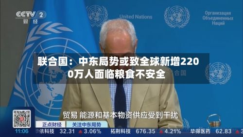 联合国：中东局势或致全球新增2200万人面临粮食不安全-第2张图片