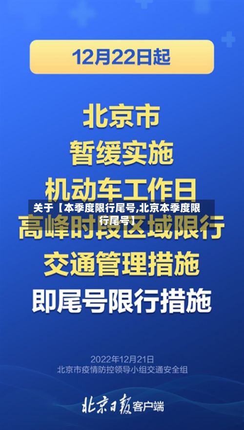 关于【本季度限行尾号,北京本季度限行尾号】