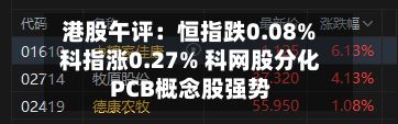 港股午评:恒指跌0.08% 科指涨0.27% 科网股分化 PCB概念股强势-第2张图片