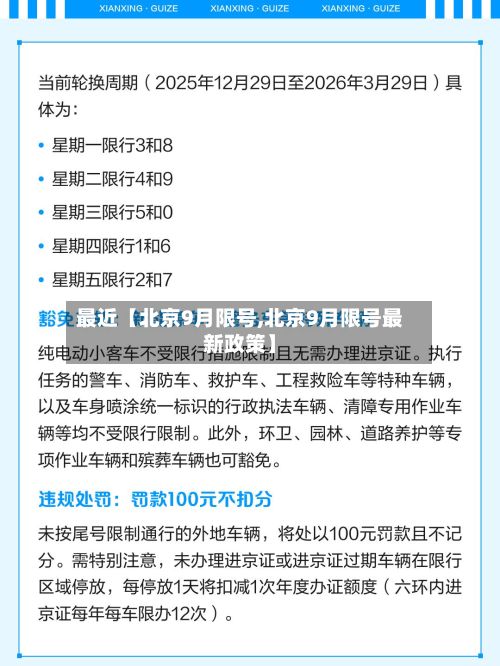 最近【北京9月限号,北京9月限号最新政策】-第2张图片
