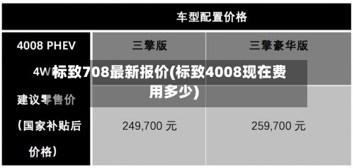 标致708最新报价(标致4008现在费用多少)