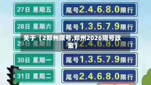 关于【2郑州限号,郑州2026限号政策】