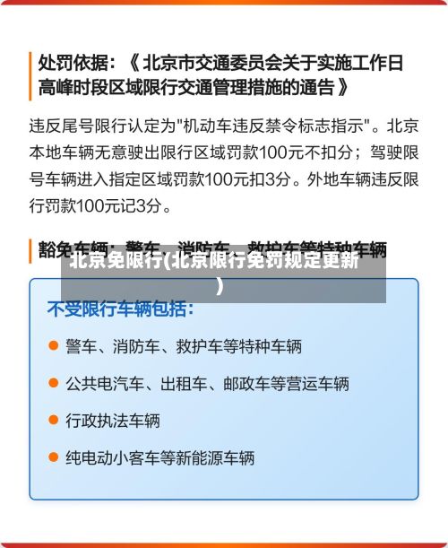 北京免限行(北京限行免罚规定更新)-第2张图片