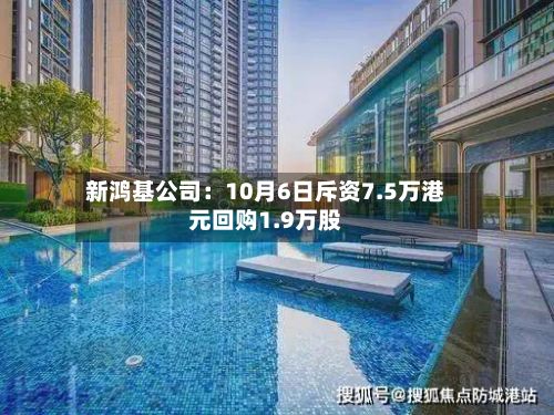 新鸿基公司:10月6日斥资7.5万港元回购1.9万股-第2张图片