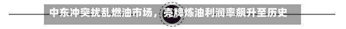 中东冲突扰乱燃油市场，壳牌炼油利润率飙升至历史新高-第3张图片