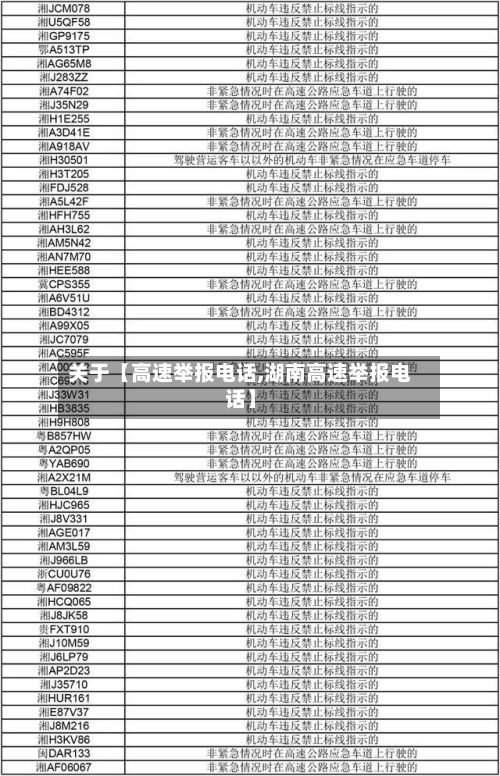 关于【高速举报电话,湖南高速举报电话】