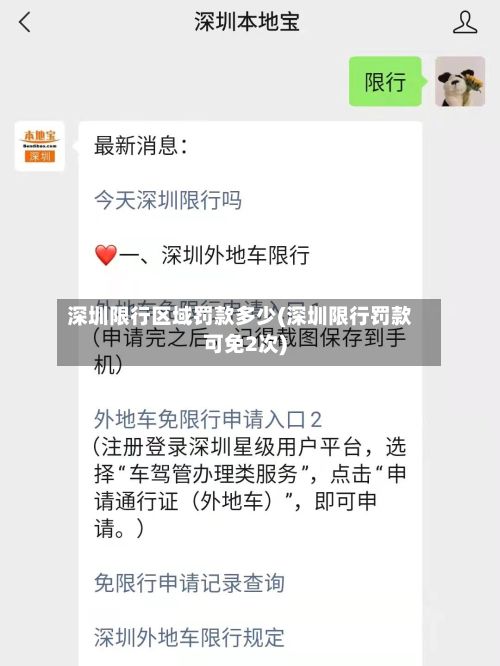 深圳限行区域罚款多少(深圳限行罚款可免2次)