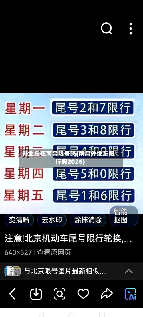 外地车在南昌限号吗(南昌外地车限行吗2026)