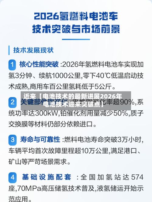 近来【电池技术的最新进展2026年电池技术迎来突破点】