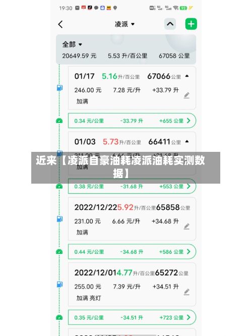 近来【凌派自豪油耗凌派油耗实测数据】