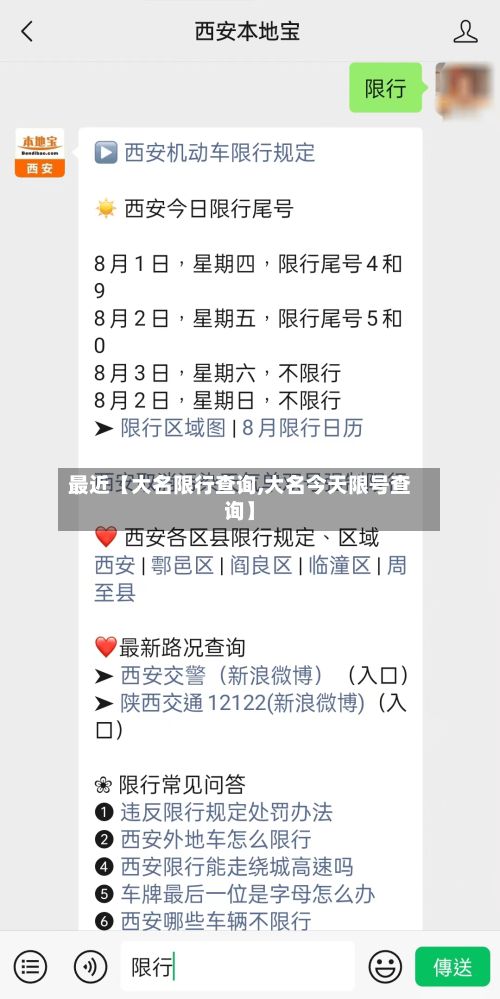 最近【大名限行查询,大名今天限号查询】-第3张图片