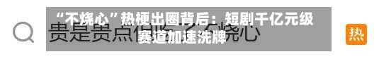 “不烧心	”热梗出圈背后：短剧千亿元级赛道加速洗牌-第2张图片