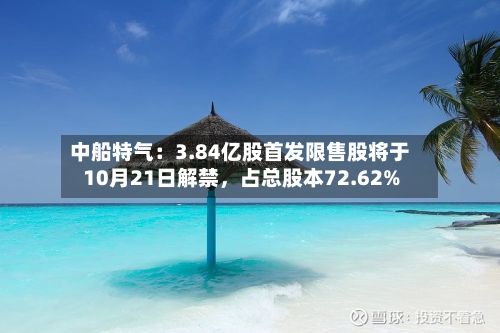 中船特气：3.84亿股首发限售股将于10月21日解禁，占总股本72.62%