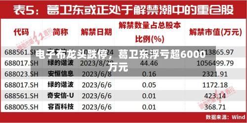 电子布龙头跌停	，葛卫东浮亏超6000万元-第3张图片