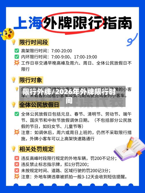 限行外牌/2026年外牌限行时间