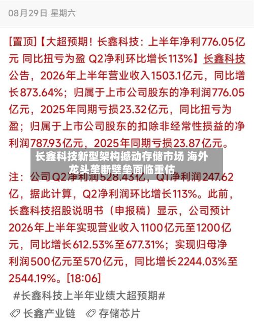 长鑫科技新型架构撼动存储市场 海外龙头垄断壁垒面临重估-第2张图片