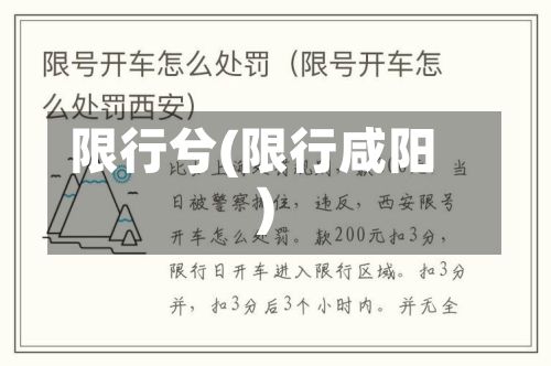 限行兮(限行咸阳)