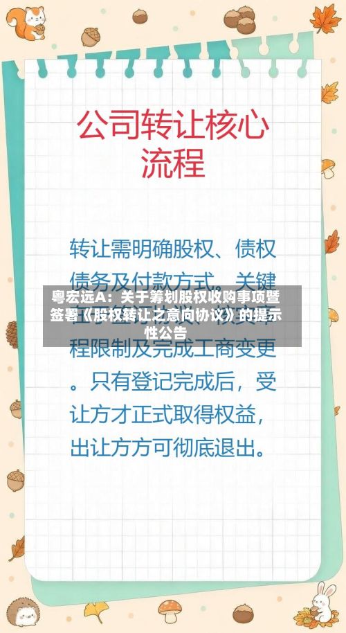 粤宏远A：关于筹划股权收购事项暨签署《股权转让之意向协议》的提示性公告