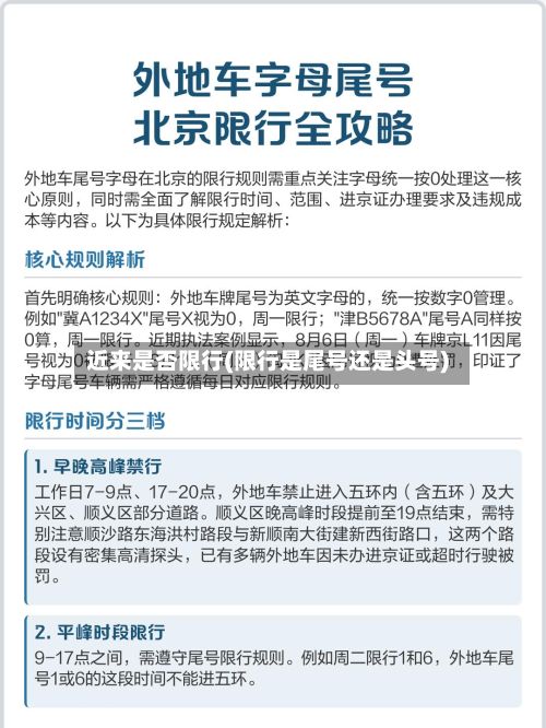 近来是否限行(限行是尾号还是头号)