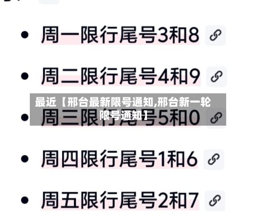 最近【邢台最新限号通知,邢台新一轮限号通知】-第2张图片