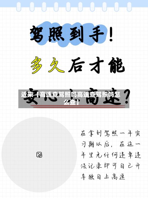 近来【高速查驾照吗高速查驾照吗怎么查】-第3张图片
