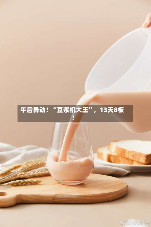午后异动！“豆浆机大王”，13天8板！