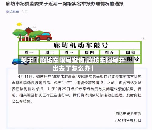 关于【廊坊车限号查询,廊坊车限号开出去了怎么办】
