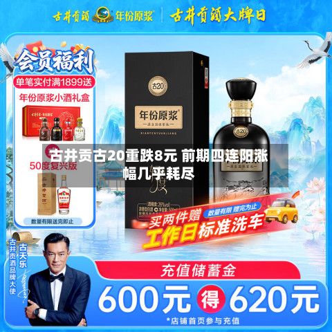 古井贡古20重跌8元 前期四连阳涨幅几乎耗尽