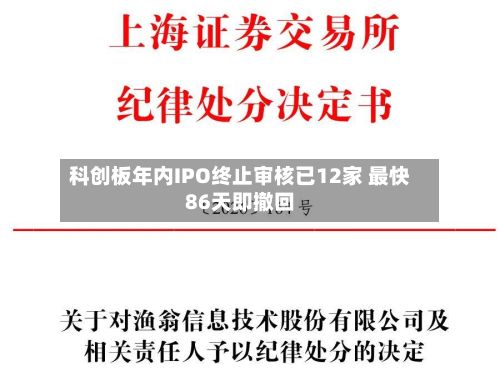 科创板年内IPO终止审核已12家 最快86天即撤回-第2张图片