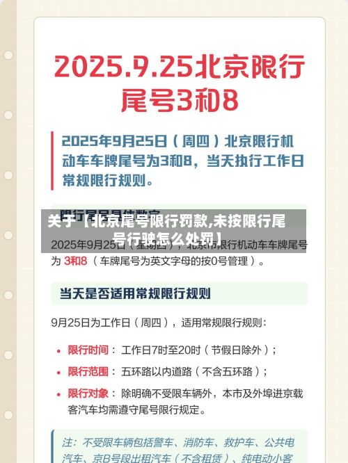 关于【北京尾号限行罚款,未按限行尾号行驶怎么处罚】